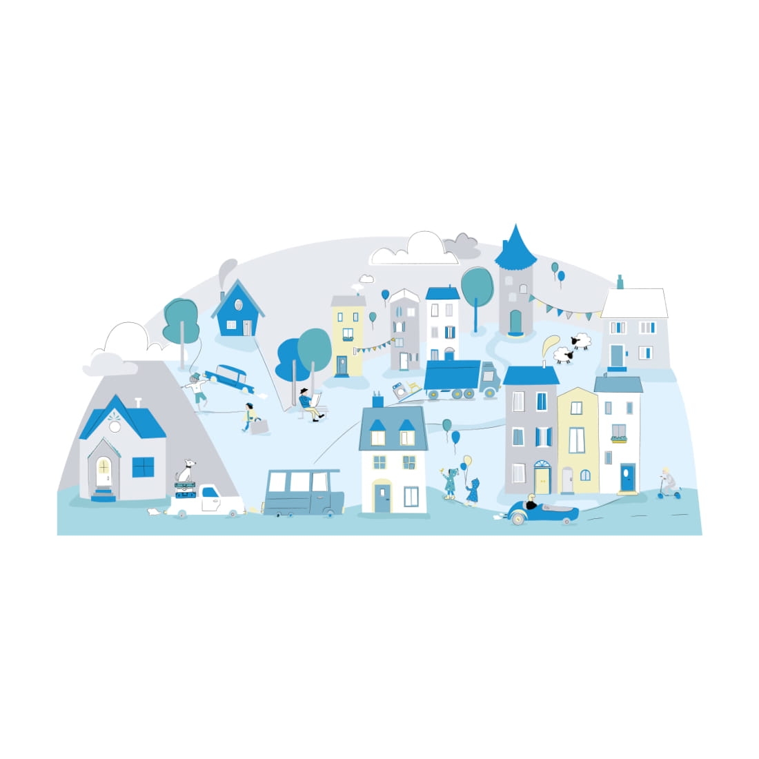 miasteczko miętowe | naklejka. naklejka da dzieci. dekoracje pokoju