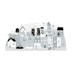 sticker | grey small town S