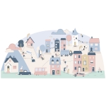sticker | pink small town L