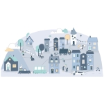 sticker | blue small town L