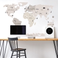world map beige | sticker. children's wall decals. room decorations