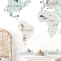 world map tropic sand | sticker. children's wall decals. room decorations