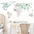 world map tropic sand | sticker. children's wall decals. room decorations