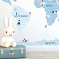 world map ice cold | sticker. children's wall decals. room decorations