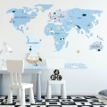 world map ice cold | sticker. children's wall decals. room decorations