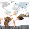 world map ice cold | sticker. children's wall decals. room decorations