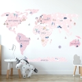 world map spring | sticker. children's wall decals. room decorations
