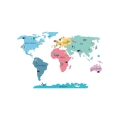 world map colorful | sticker. children's wall decals. room decorations