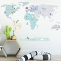 world map mint | sticker. children's wall decals. room decorations