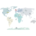 world map mint | sticker. children's wall decals. room decorations