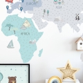 world map mint | sticker. children's wall decals. room decorations