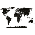 world political map black | sticker. children's wall decals. room decorations