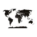 world political map black | sticker. children's wall decals. room decorations