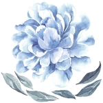 sticker | blue peony L