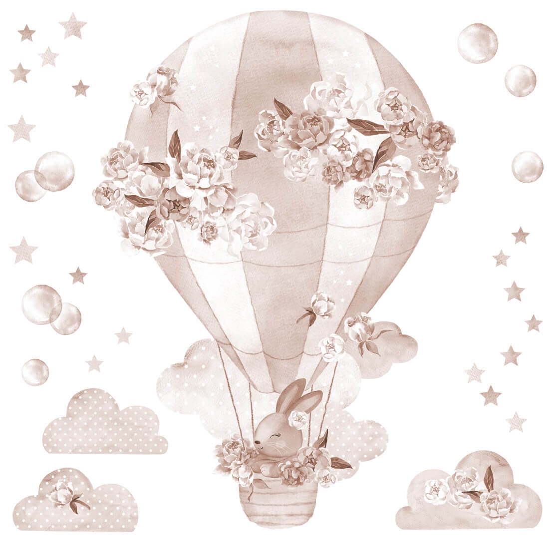 boho hot air balloon | wall sticker. children's wall decals. room decorations