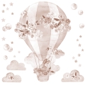 boho hot air balloon | wall sticker. children's wall decals. room decorations
