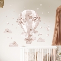 boho hot air balloon | wall sticker. children's wall decals. room decorations