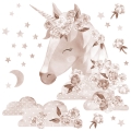 boho unicorn | wall sticker. children's wall decals. room decorations