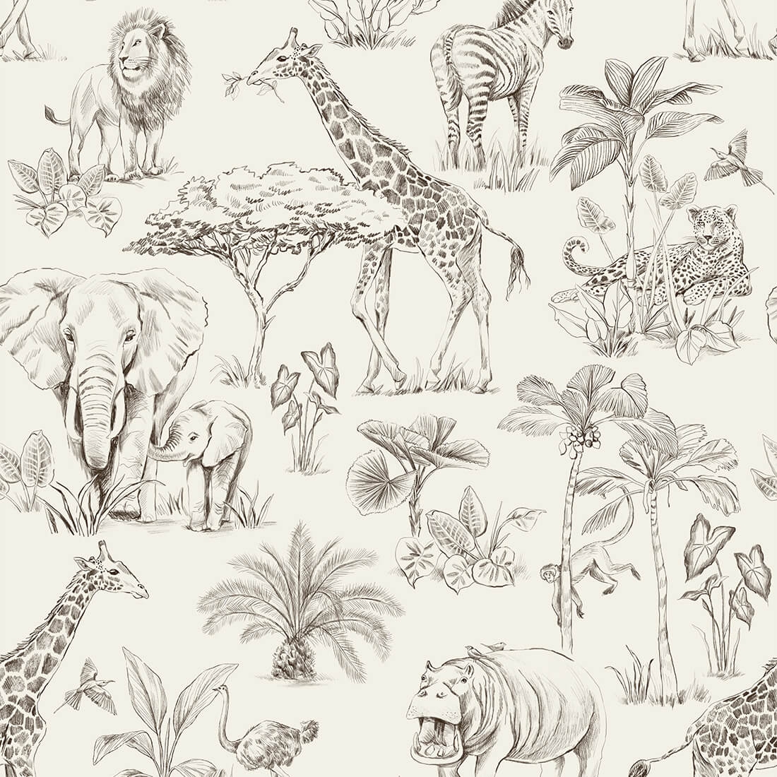 safari wallpaper / safari-themed wallpaper / children's wallpaper / pastelowe love wallpaper