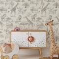 safari wallpaper / safari-themed wallpaper / children's wallpaper / pastelowe love wallpaper