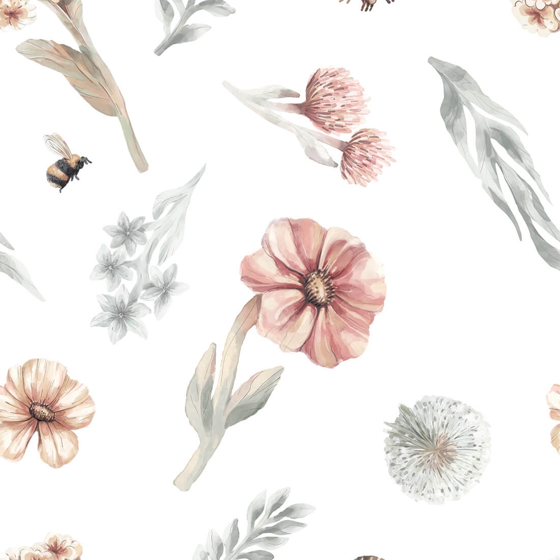 flower wallpaper / wallpaper with flowers / children's wallpaper / pastelowe love wallpaper