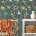 woodland wallpaper / wallpaper with forest animals / children's wallpaper / pastelowe love wallpaper