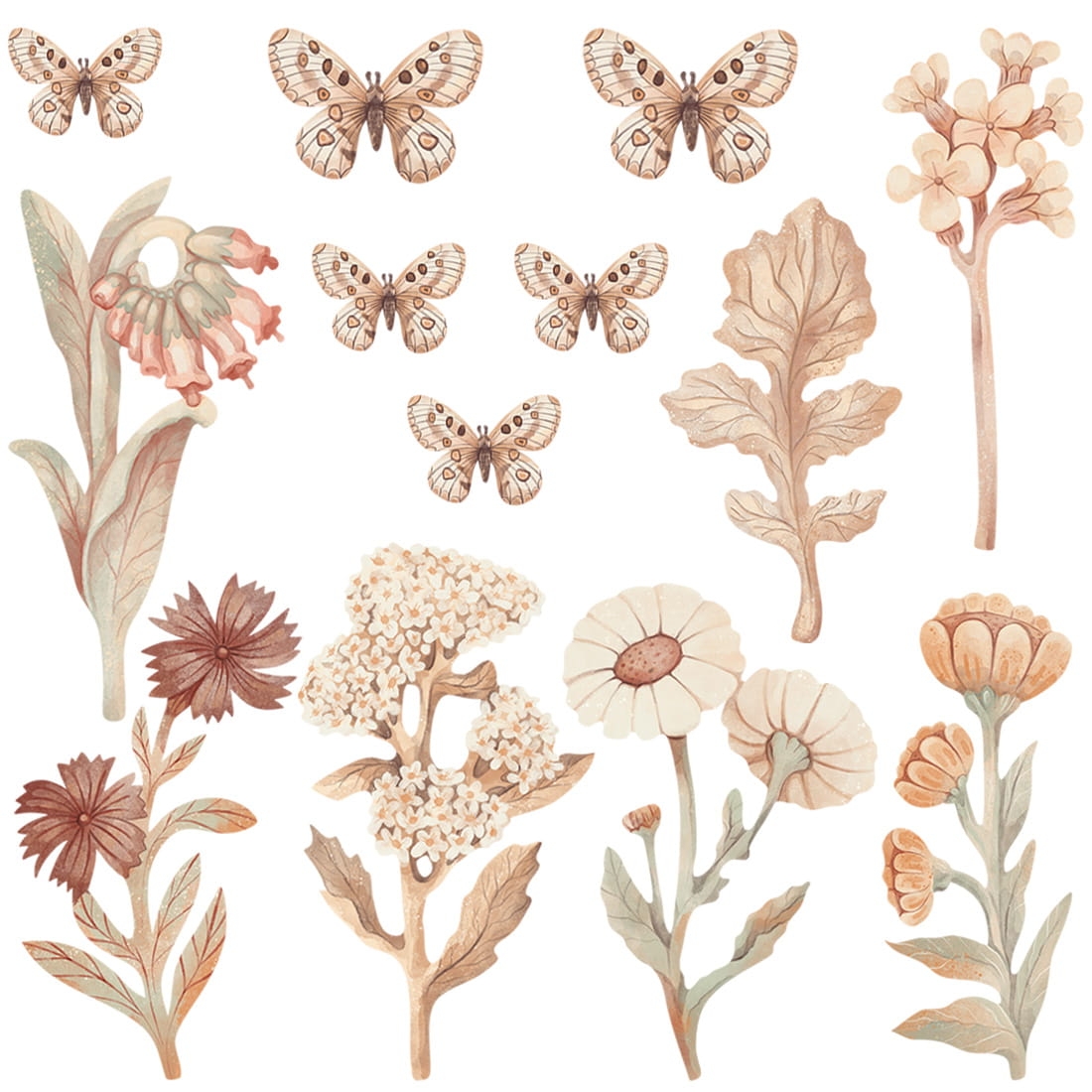 wall sticker flowers boho/ wall decal flowers / wall sticker with flowers