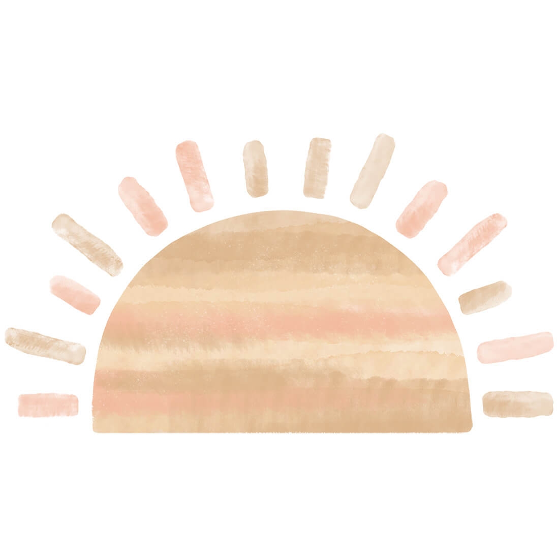 wall sticker half sun / wall decal sun pink / wall sticker with sunny