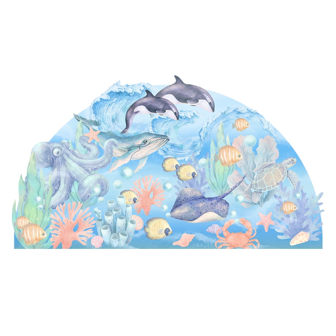 wall sticker underwater world / wall decal ocean/ wall sticker with ocean