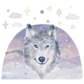 wall sticker wolf / wall decal animals/ wall sticker with animals
