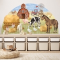 wall sticker farm animals/ wall decal farm/ wall sticker with farm