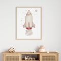 poster for children rocket / poster for children watercolor / poster for children / poster for a children room