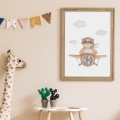poster for children bear aviator / poster for children watercolor / poster for children / poster for a children room