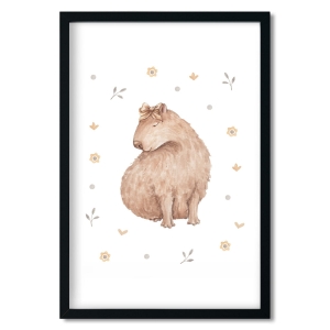poster | capybara with a bow 