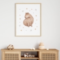 poster for children capybara with a bow / poster for children watercolor / poster for children / poster for a children room