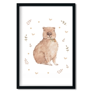 poster | capybara with flower
