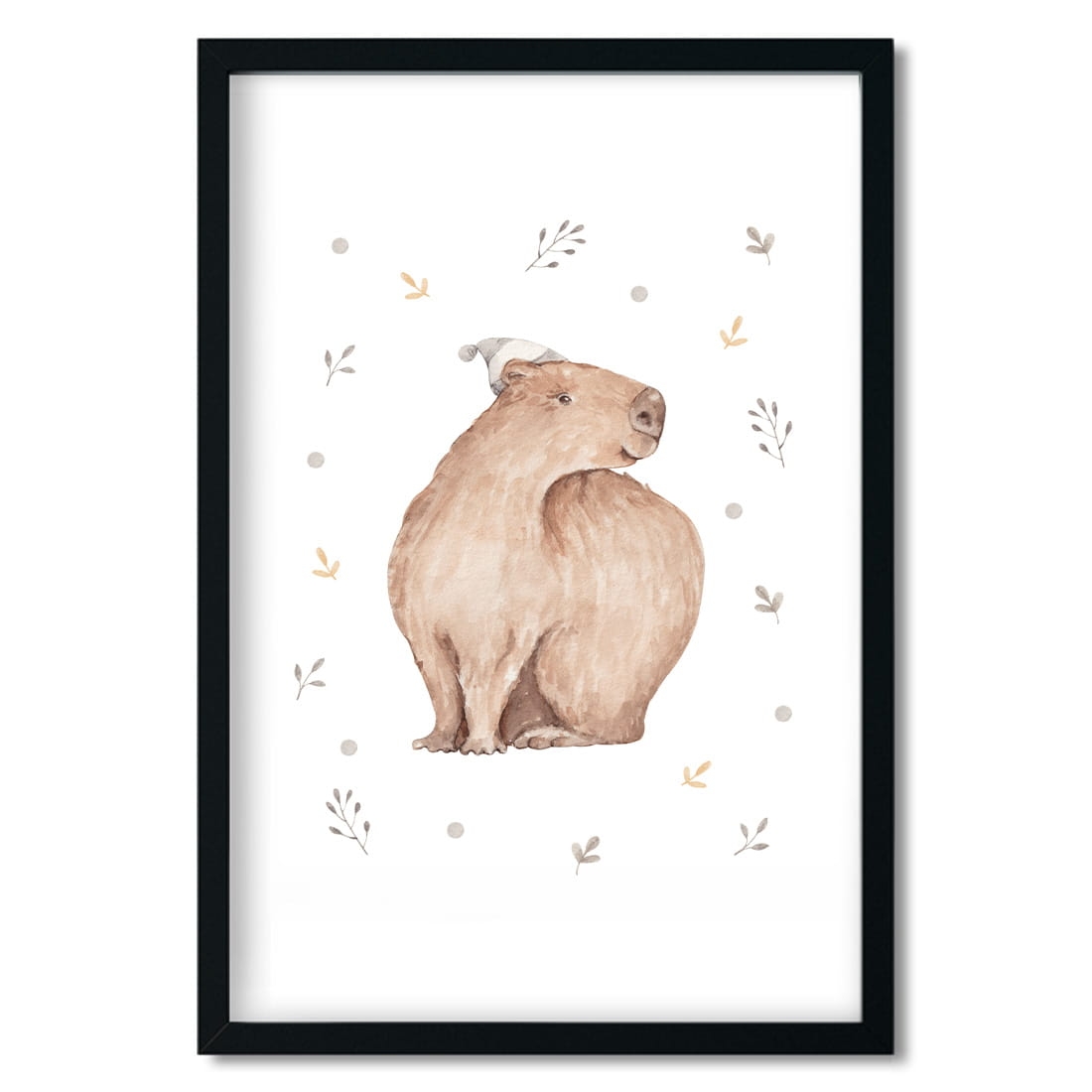 poster for children capybara with hat / poster for children watercolor / poster for children / poster for a children room
