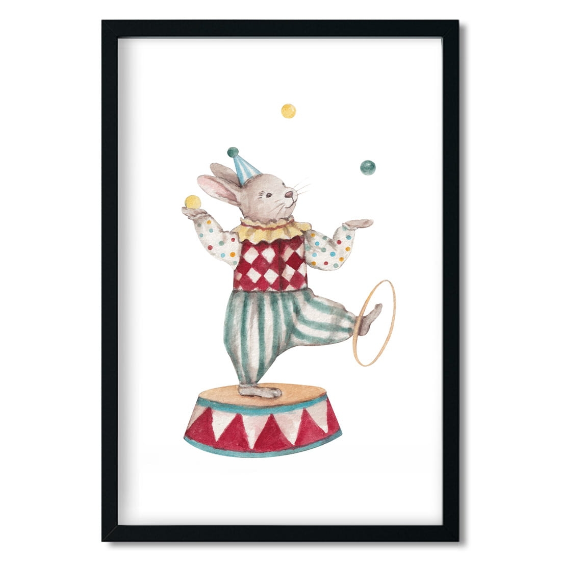 poster for children juggler rabbit/ poster for children watercolor / poster for children / poster for a children room