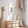 poster for children juggler rabbit/ poster for children watercolor / poster for children / poster for a children room