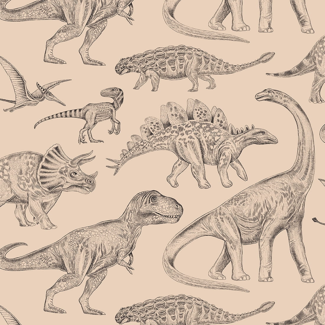 dinosaur wallpaper / wallpaper with dinosaurs / childrens wallpaper / pastelowe love wallpaper