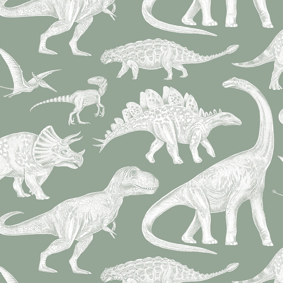 dinosaur wallpaper / wallpaper with dinosaurs / childrens wallpaper / pastelowe love wallpaper