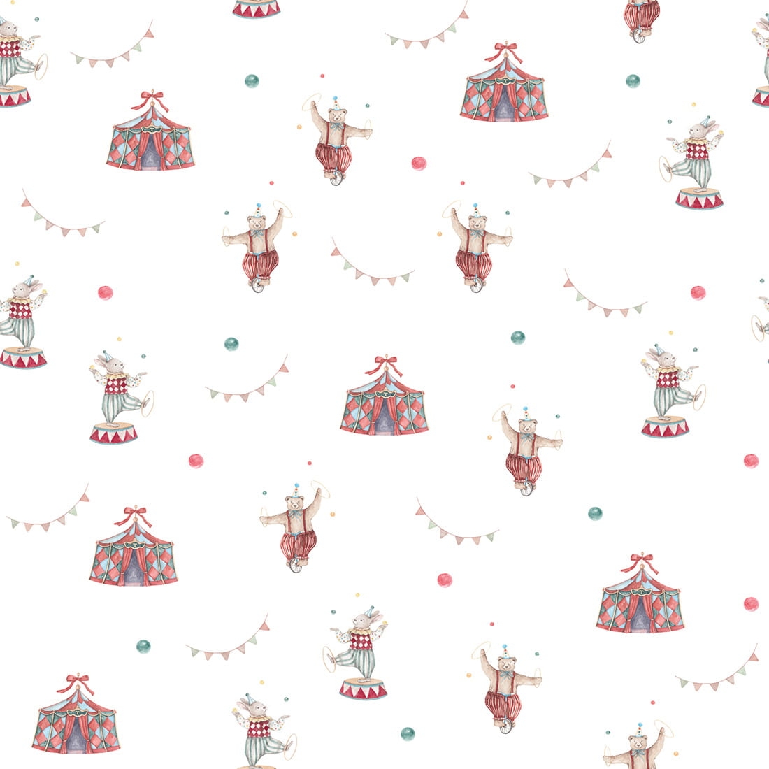 circus wallpaper / wallpaper with circus / childrens wallpaper / pastelowe love wallpaper