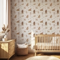 forest wallpaper / wallpaper with forest animals / childrens wallpaper / pastelowe love wallpaper