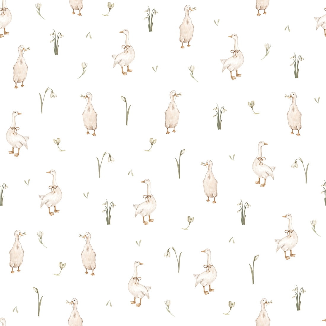 geese wallpaper / wallpaper with geese / childrens wallpaper / pastelowe love wallpaper