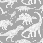 sample | wallpaper dinosaurs grey