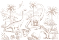 wallpaper dinosaurs sepia / dinosaurs / wallpaper for kids / wallpaper pastelowe love