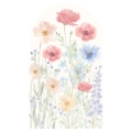 arch wall sticker /wall sticker spring garden / wall decal wildflowers / wall sticker with garden