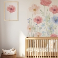 arch wall sticker /wall sticker spring garden / wall decal wildflowers / wall sticker with garden