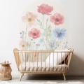 arch wall sticker /wall sticker spring garden / wall decal wildflowers / wall sticker with garden
