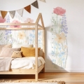 wall sticker spring garden / wall decal flowers / wall sticker with flowers